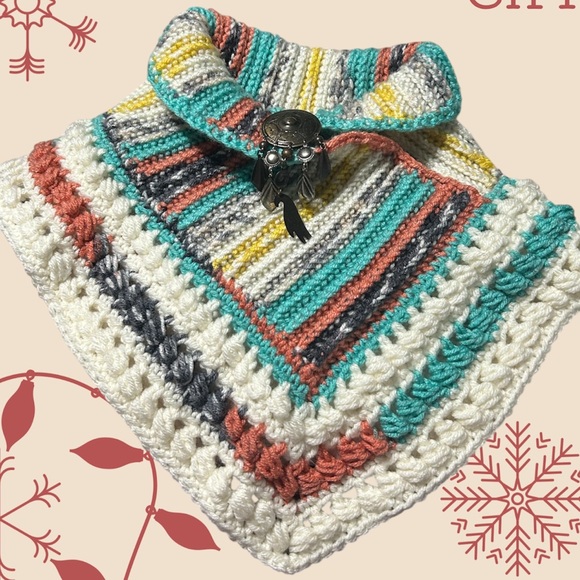 NECK WARMER w.Tribal Brooch - Picture 1 of 3